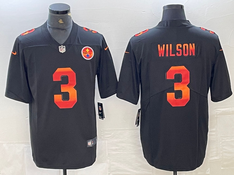 Men's Pittsburgh Steelers Russell Wilson #3 Black Jersey